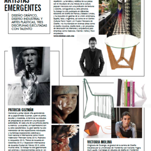 Revista Ambientes. Sección "Abran Paso ... Artistas Emergentes" (Make room... Emerging Artists section). Año 13, número 89. 2015.