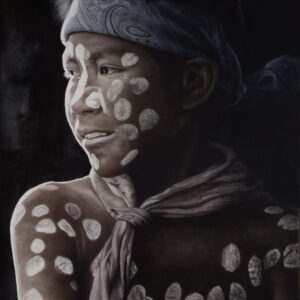 Portrait of a Raramuri boy, Retrato de un niño Rarámuri · Watercolor, Acuarela transparente · 40" x 28", 100 x 70 cms. 