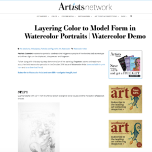 Artists Network  https://www.artistsnetwork.com/art-mediums/watercolor/layering-color-to-model-form-in-watercolor-portraits-patricia-guzman-watercolor-demonstration/