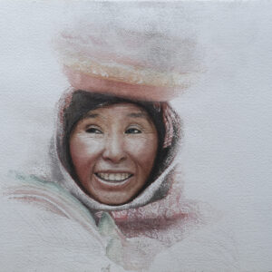 Mujer de Patacancha, Perú, 2 · Watercolor, Acuarela transparente · 22" x 14", 35 x 51 cms.