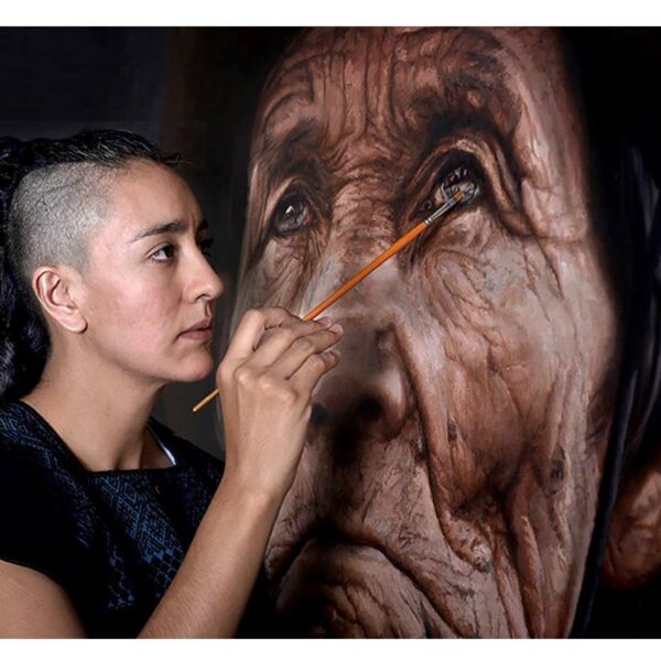 Pintando Meditaciones, óleo, 100 x 150 cms.